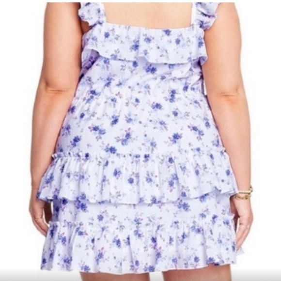 XL LOVESHACKFANCY X Target Amalie Ruffled Tiered Floral Dress Blue Purple - Picture 2 of 5